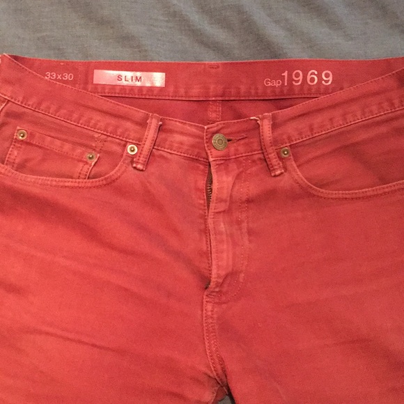 GAP pants 100%. Cotton. 33/30 Washed Red - Picture 3 of 4